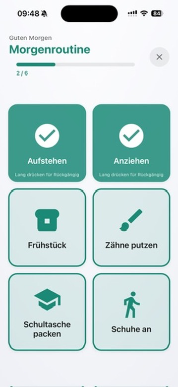 MyNestPlan App – Kind hakt seine Morgenroutine im Kiosk-Modus selbst ab