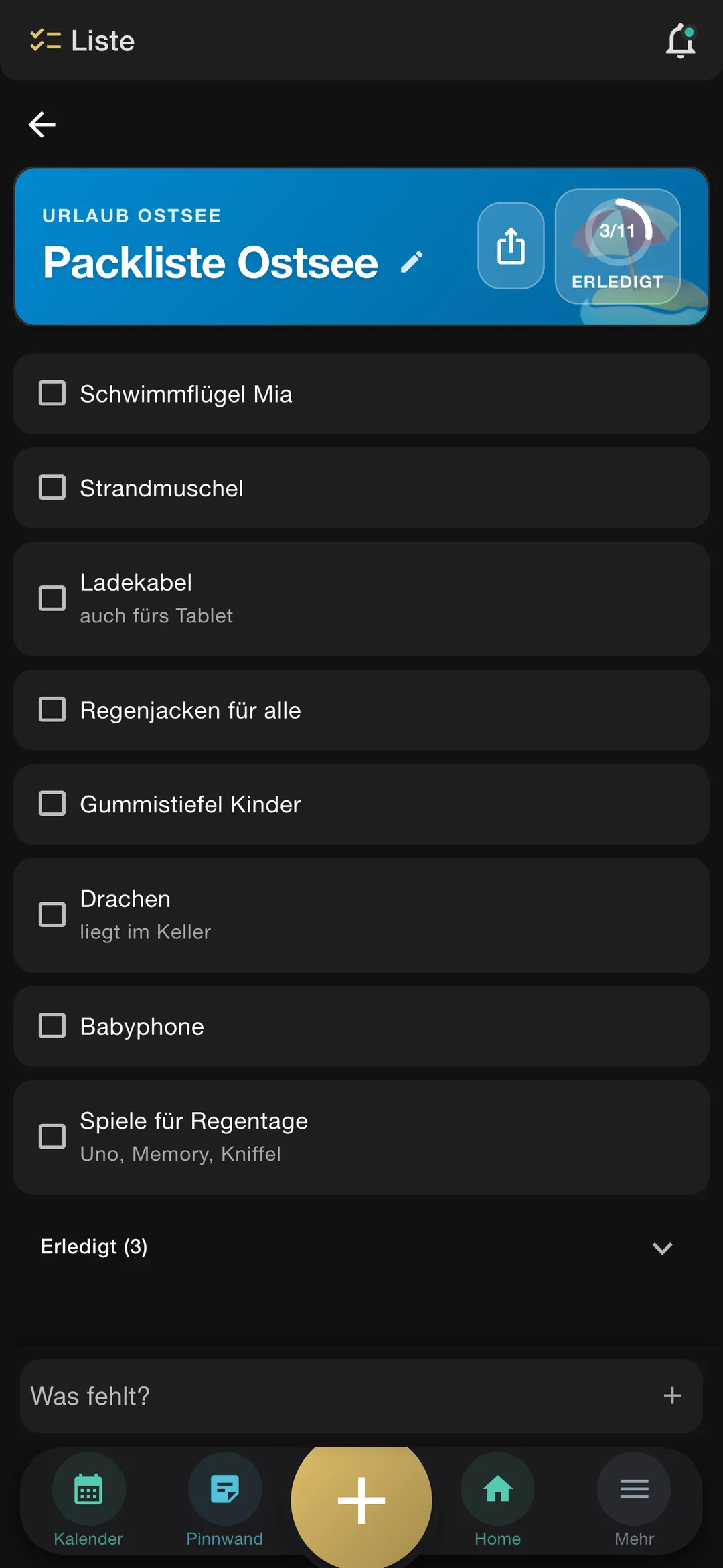 Packliste