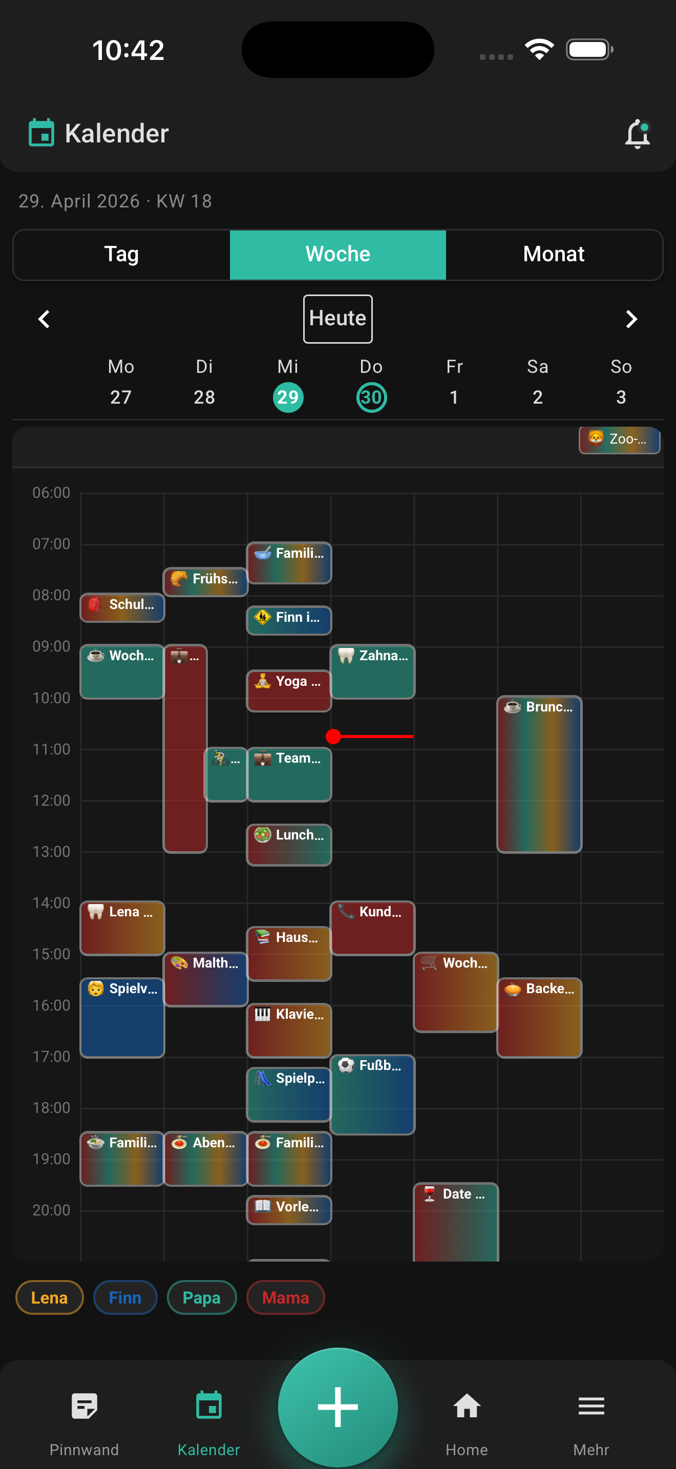 Dark-Mode Wochenkalender