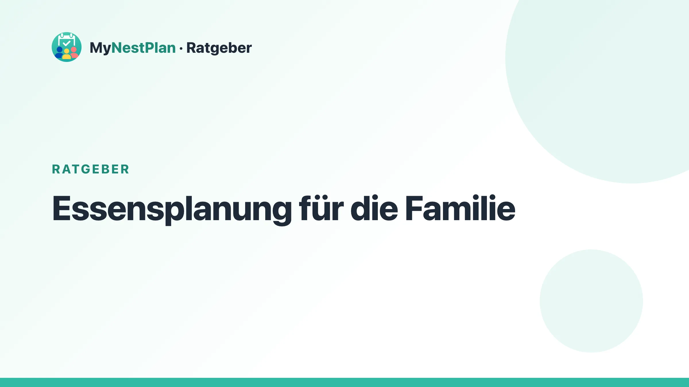 Essensplanung für die Familie
