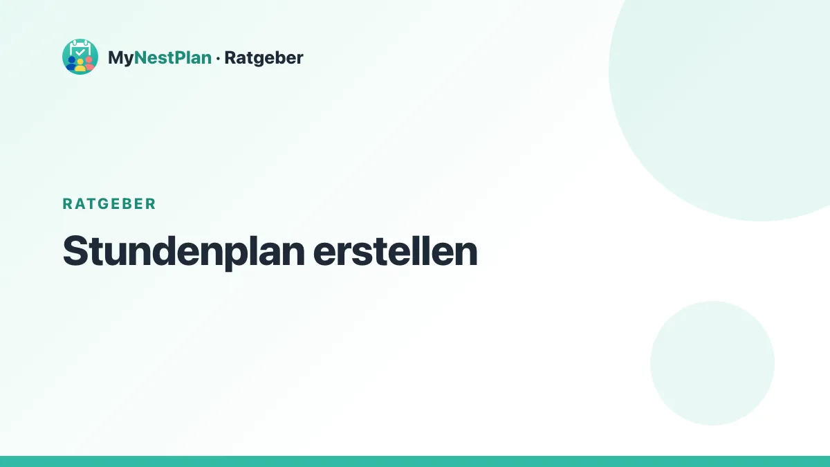 Stundenplan erstellen