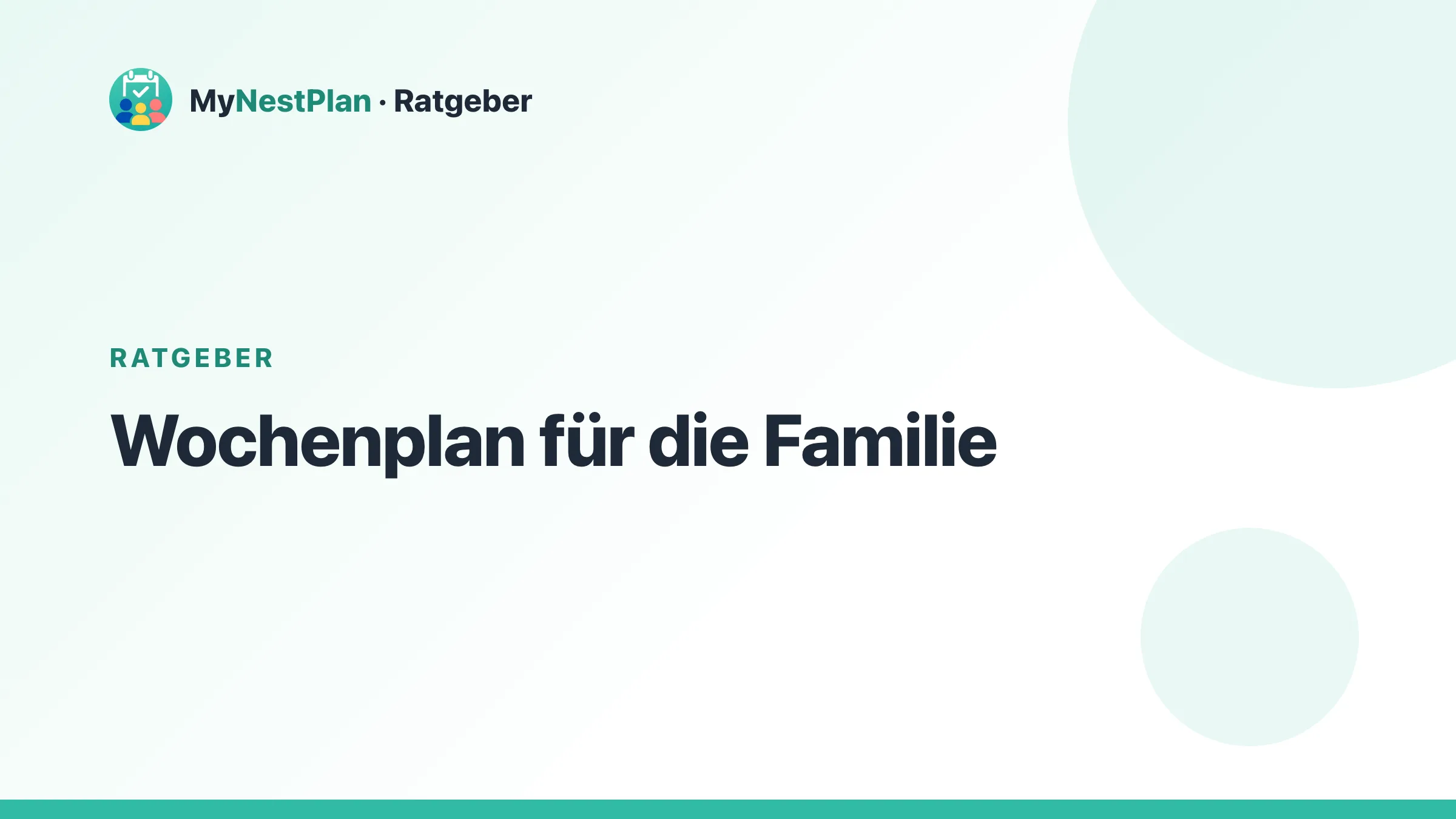 Wochenplan für die Familie erstellen